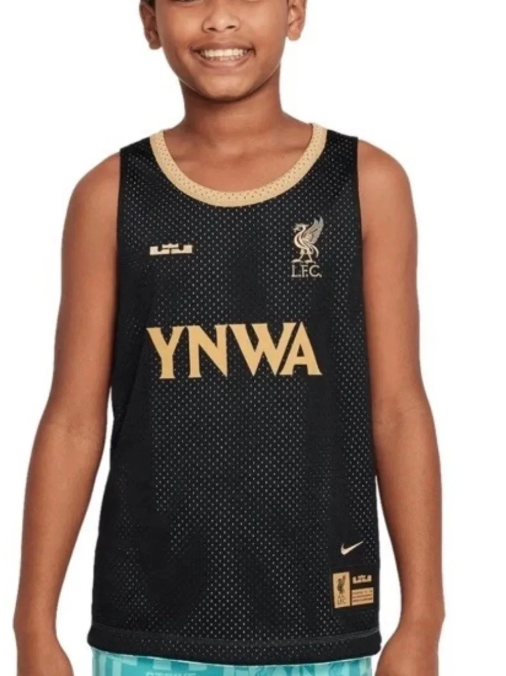 Nike Liverpool x LeBron Reversible Basketball Soccer Jersey Kids L FQ4128-305